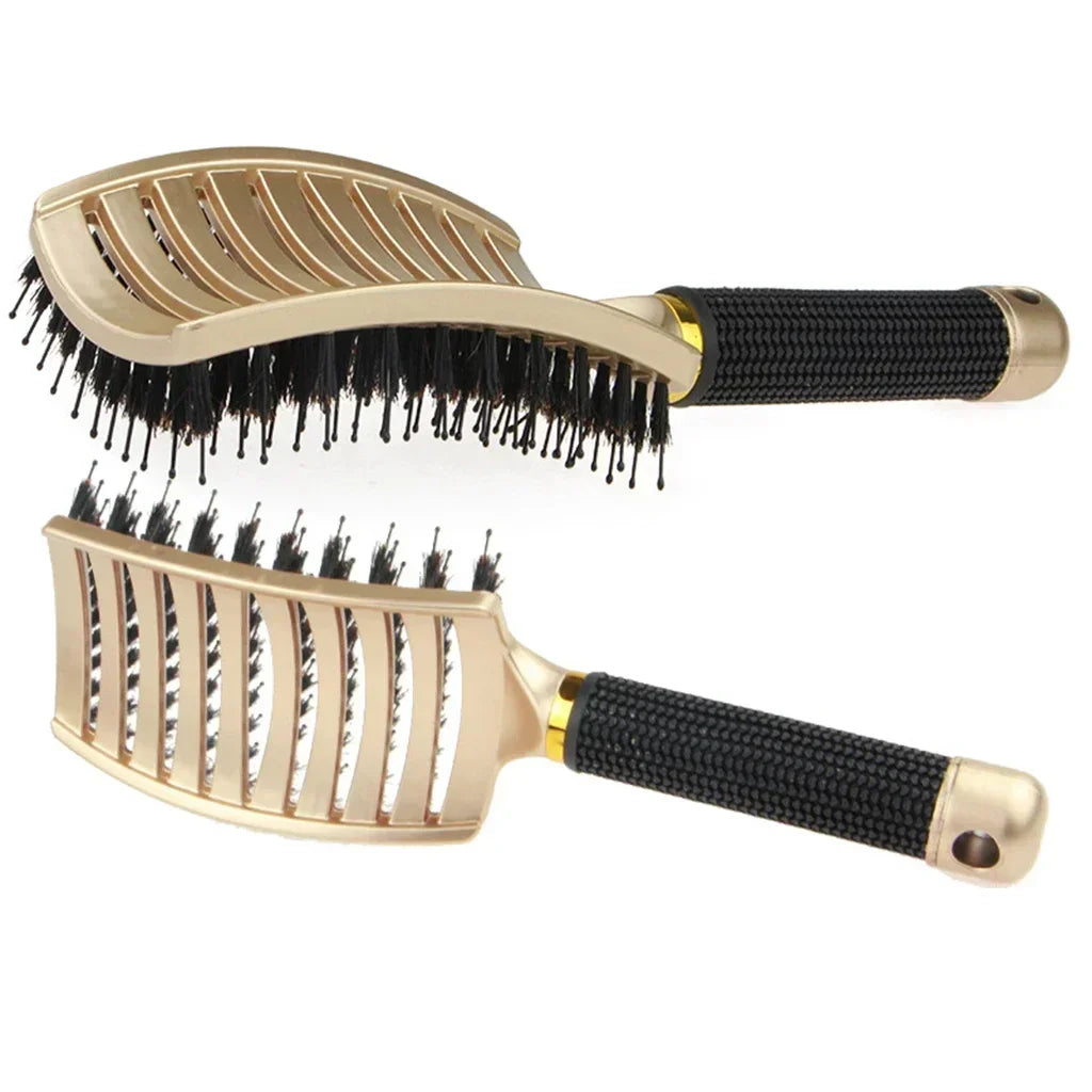 Hair Brush Scalp Massage Comb Hairbrush Boar Bristle Nylon Women Wet Curly Detangle Hair Brush Salon Hairdressing Styling Tool