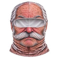 3D Face Printed Old Man Balaclava Full Coverage Breathable Eye Hole Face Mask White Mustache Elastic Ski Mask Hood